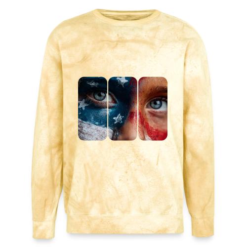 USA: Star-Spangled Glance - Unisex Colorblast Crewneck Sweatshirt