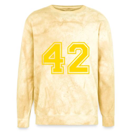 Number 42 in a classic athletic collegiate font - Unisex Colorblast Crewneck Sweatshirt
