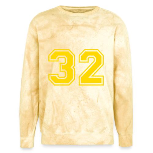 Number 32 in a classic athletic collegiate font - Unisex Colorblast Crewneck Sweatshirt