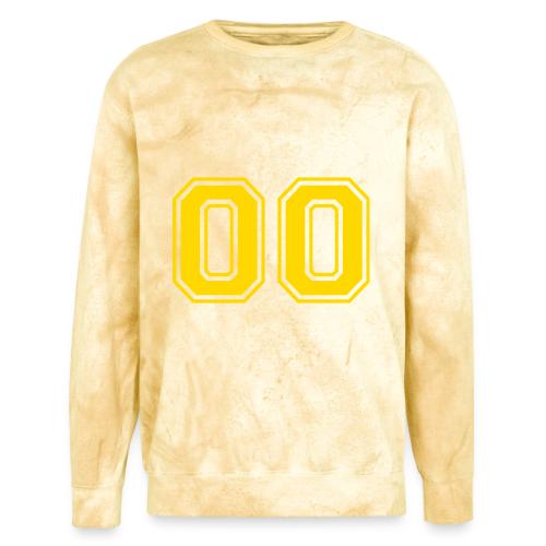 Number 00 in a classic athletic collegiate font - Unisex Colorblast Crewneck Sweatshirt