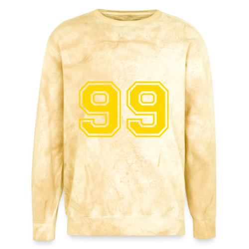 Number 99 in a classic athletic collegiate font - Unisex Colorblast Crewneck Sweatshirt