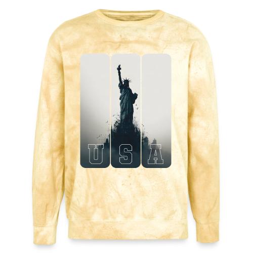 USA: Liberty Rising Over Manhattan - Unisex Colorblast Crewneck Sweatshirt