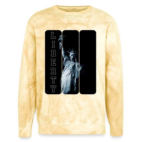 USA: Vertical Liberty - Unisex Colorblast Crewneck Sweatshirt