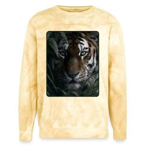Tiger Jungle Eyes Wildlife Design - Unisex Colorblast Crewneck Sweatshirt