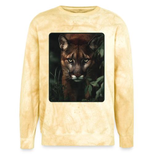 Cougar Jungle Predator Design - Unisex Colorblast Crewneck Sweatshirt