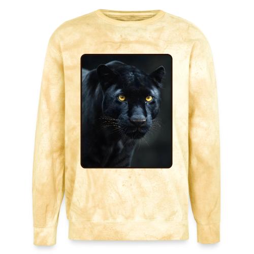 Black Panther Glowing Eyes Design - Unisex Colorblast Crewneck Sweatshirt