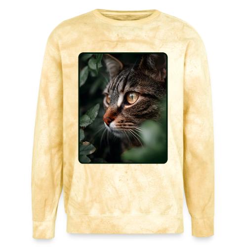 Tabby Cat Jungle Eyes Design - Unisex Colorblast Crewneck Sweatshirt