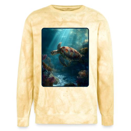 Sea Turtle Coral Reef Design - Unisex Colorblast Crewneck Sweatshirt