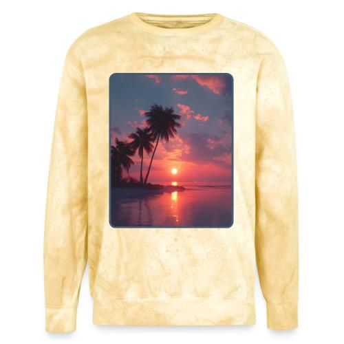 Tropical Sunset Ocean Reflection Design - Unisex Colorblast Crewneck Sweatshirt