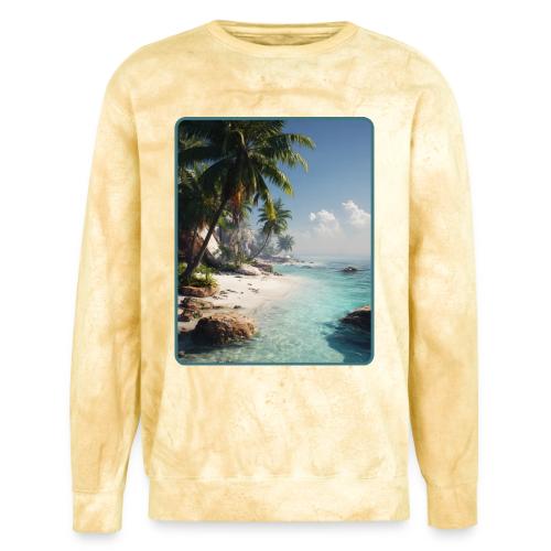 Tropical Beach Paradise Palm Design - Unisex Colorblast Crewneck Sweatshirt