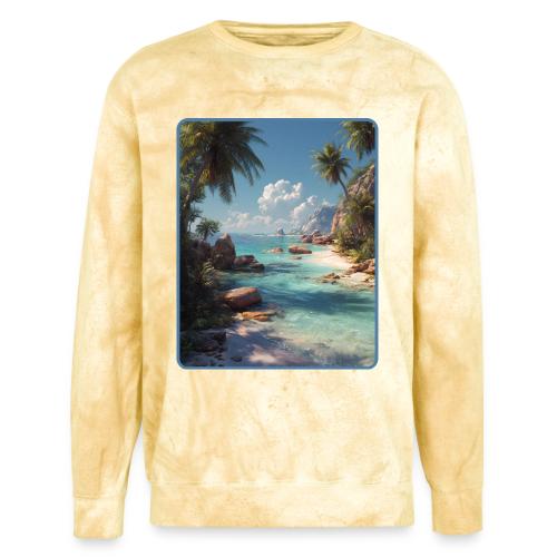 Tropical Island Paradise Ocean Design - Unisex Colorblast Crewneck Sweatshirt