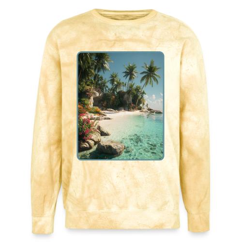 Serene Tropical Beach Floral Design - Unisex Colorblast Crewneck Sweatshirt