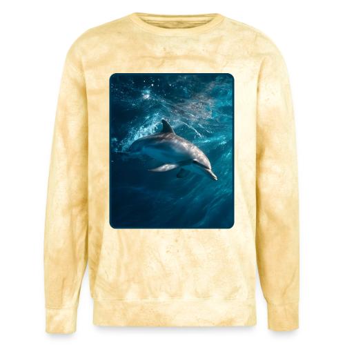 Dolphin Sunlit Ocean Serenity Design - Unisex Colorblast Crewneck Sweatshirt