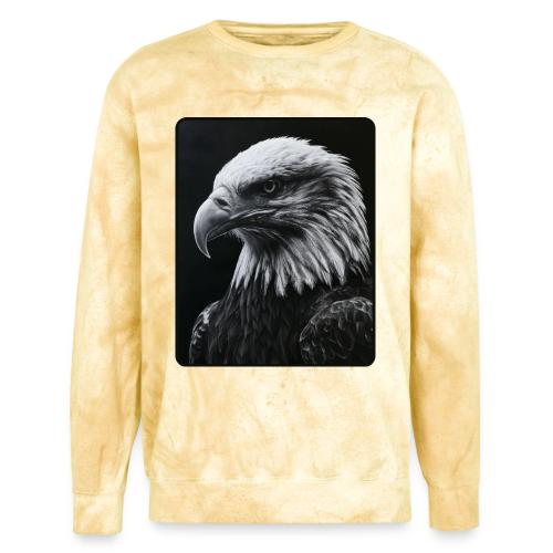 Black White Bald Eagle Design - Unisex Colorblast Crewneck Sweatshirt