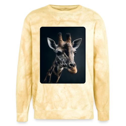 Majestic Giraffe Artistic Portrait Design - Unisex Colorblast Crewneck Sweatshirt