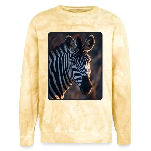 Majestic Zebra Sunset Portrait Design - Unisex Colorblast Crewneck Sweatshirt