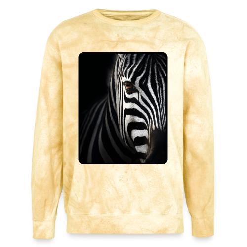 Zebra High Contrast Portrait Design - Unisex Colorblast Crewneck Sweatshirt