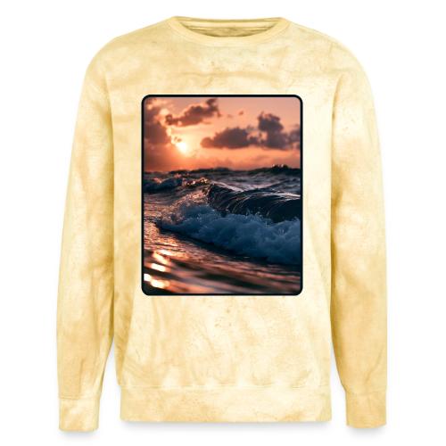 Golden Sunset Ocean Wave - Unisex Colorblast Crewneck Sweatshirt