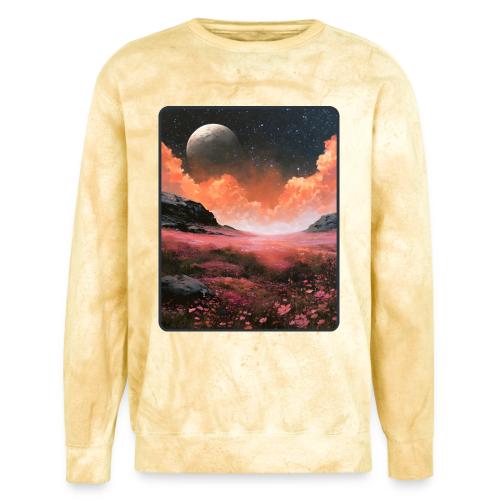 Moonlit Fantasy Flower Landscape - Unisex Colorblast Crewneck Sweatshirt