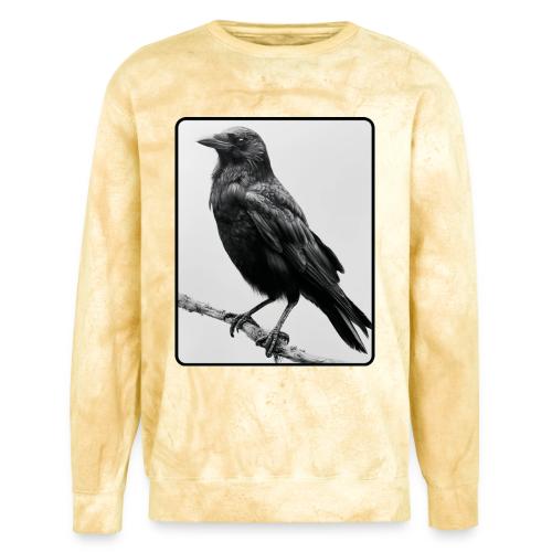 Raven Black and White Art Design - Unisex Colorblast Crewneck Sweatshirt