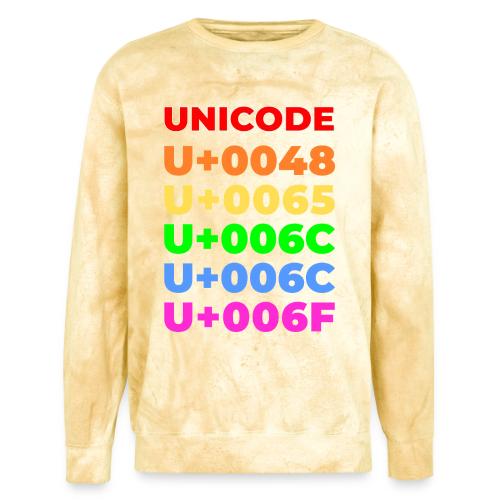 Hello, in unicode - Unisex Colorblast Crewneck Sweatshirt