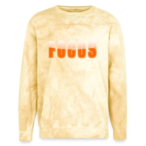 FOCUS Vibrant Orange Motivational Word Design - Unisex Colorblast Crewneck Sweatshirt