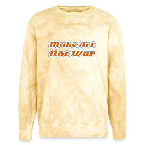 Make Art Not War — Peaceful Creativity Script - Unisex Colorblast Crewneck Sweatshirt