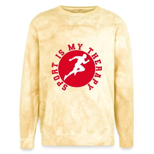 Sport Is My Therapy – Running Motivation Badge - Unisex Colorblast Crewneck Sweatshirt