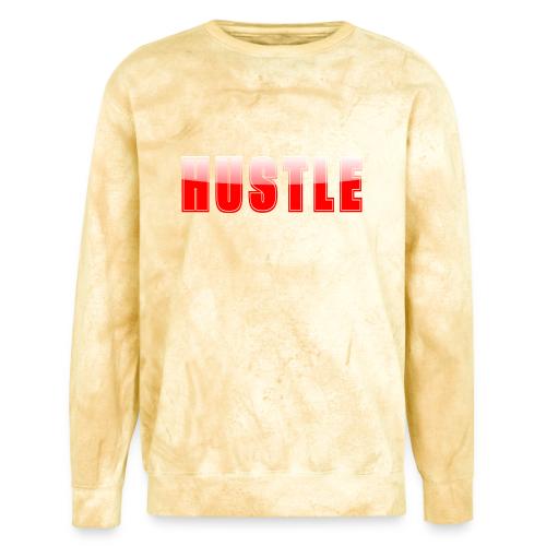 HUSTLE Bold Red Motivational Typography Design - Unisex Colorblast Crewneck Sweatshirt