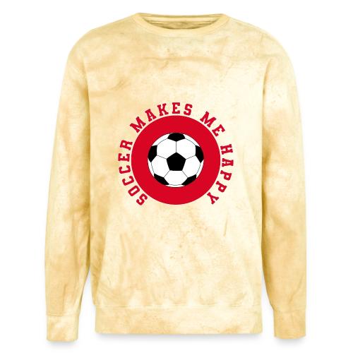 Soccer Makes Me Happy – Football Joy Graphic - Unisex Colorblast Crewneck Sweatshirt