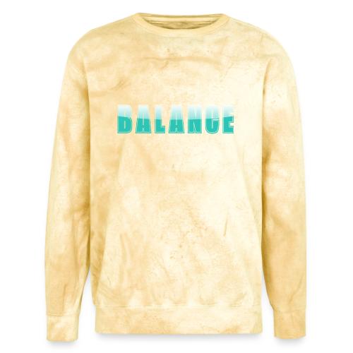 BALANCE Calm Teal Minimal Word Art Design - Unisex Colorblast Crewneck Sweatshirt