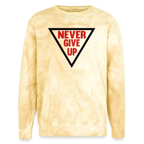 Never Give Up - Unisex Colorblast Crewneck Sweatshirt