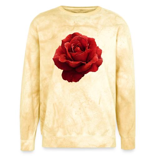 Rose: Crimson Dew Bloom - Unisex Colorblast Crewneck Sweatshirt