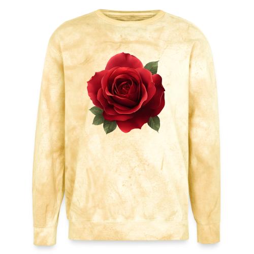 Rose: Crimson Bloom Elegance - Unisex Colorblast Crewneck Sweatshirt