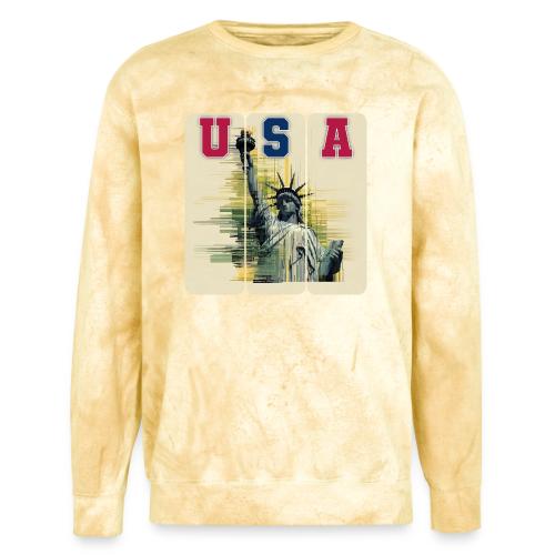 Art illustration of the Statue of Liberty - Unisex Colorblast Crewneck Sweatshirt