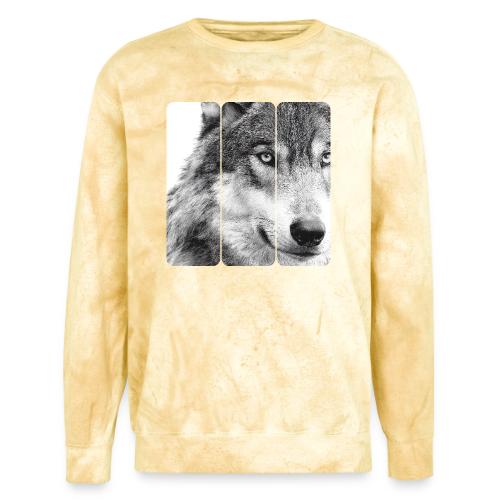 Wolf Face Triptych: Silent Alpha - Unisex Colorblast Crewneck Sweatshirt