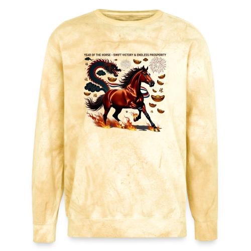 Year of the Horse Victory T Shirt, Lunar New Year - Unisex Colorblast Crewneck Sweatshirt