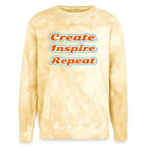 Create, Inspire, Repeat — Artist Life Script - Unisex Colorblast Crewneck Sweatshirt