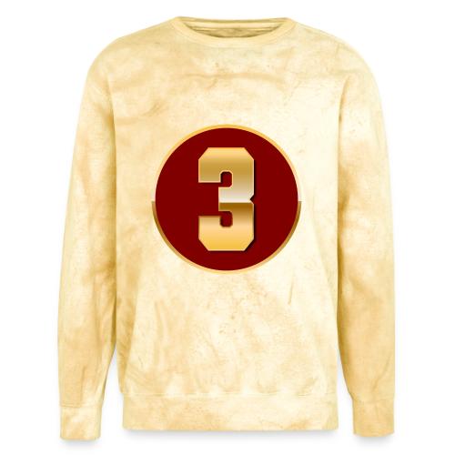 Number 3 in Gold Varsity Font - Unisex Colorblast Crewneck Sweatshirt
