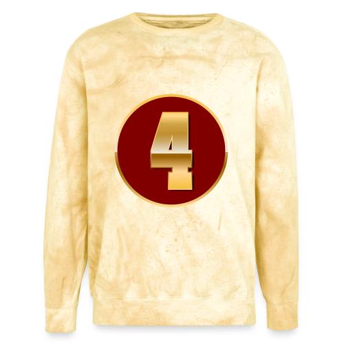 Number 4 in Gold Varsity Font - Unisex Colorblast Crewneck Sweatshirt