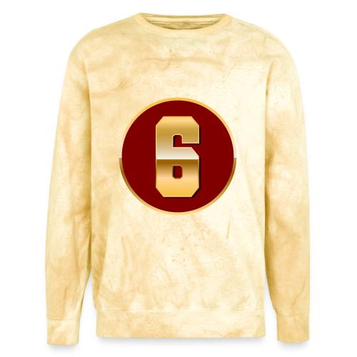 Number 6 in Gold Varsity Font - Unisex Colorblast Crewneck Sweatshirt
