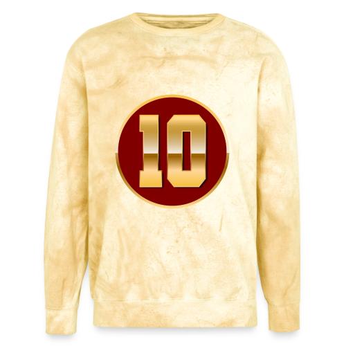 Number 10 in Gold Varsity Font - Unisex Colorblast Crewneck Sweatshirt