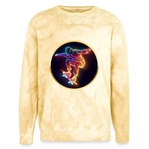 Skateboarding: Midnight Neon Skater - Unisex Colorblast Crewneck Sweatshirt