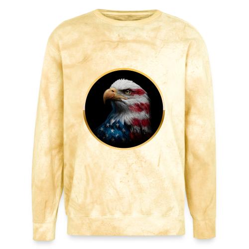 USA: Liberty Emblem - Unisex Colorblast Crewneck Sweatshirt
