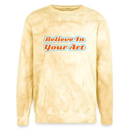 Believe in Your Art — Creative Glow Script - Unisex Colorblast Crewneck Sweatshirt