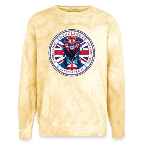 England Lion Emblem T Shirt, Flag Pride Gift - Unisex Colorblast Crewneck Sweatshirt