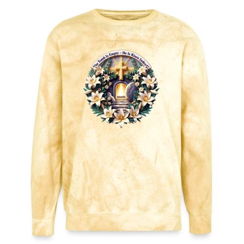 Easter The Tomb Is Empty T Shirt, Christian Gift - Unisex Colorblast Crewneck Sweatshirt
