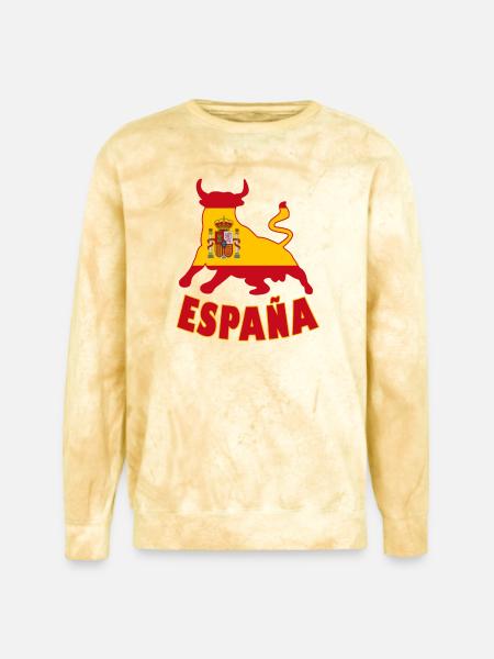 Spain / Espana Bull - Unisex Colorblast Crewneck Sweatshirt - citrine