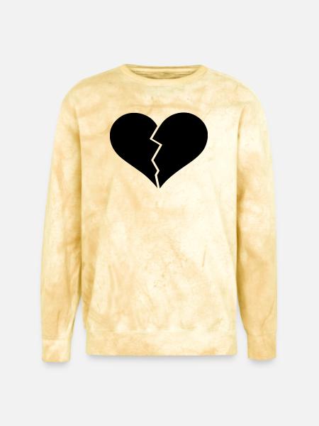 Broken heart black - Unisex Colorblast Crewneck Sweatshirt - citrine