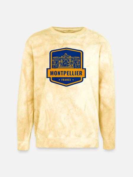 Montpellier Emblem Patch - Unisex Colorblast Crewneck Sweatshirt - citrine
